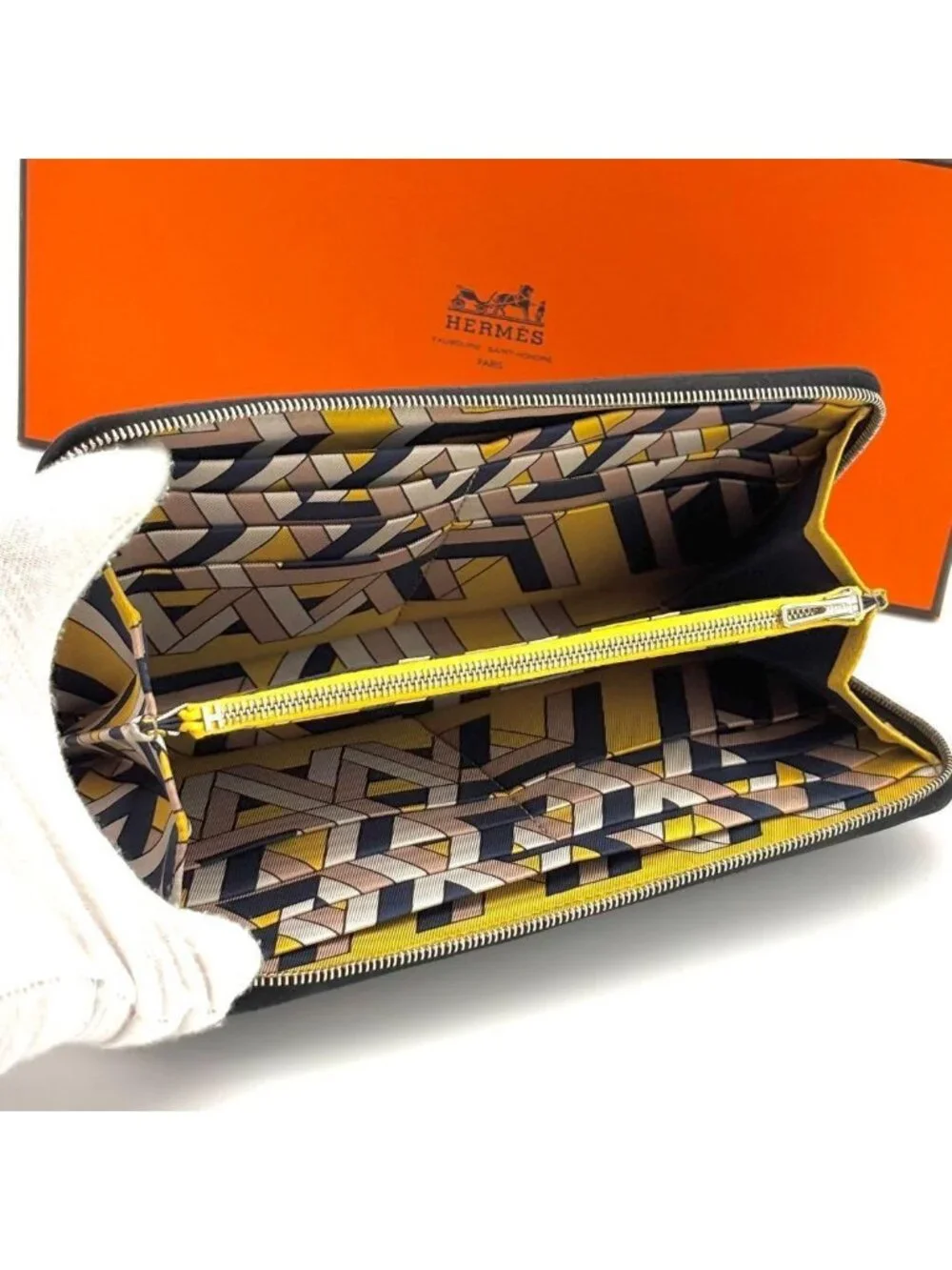 Hermes Wallet Azap Long Silk'in Veau Epsom Black